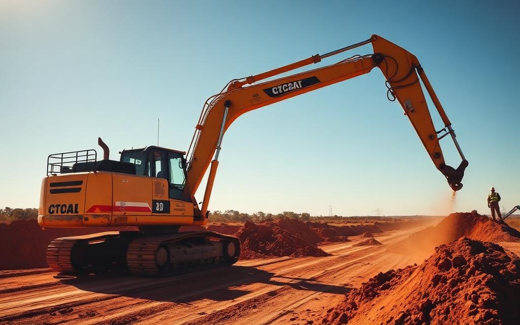 Excavator on a civil earthworks site